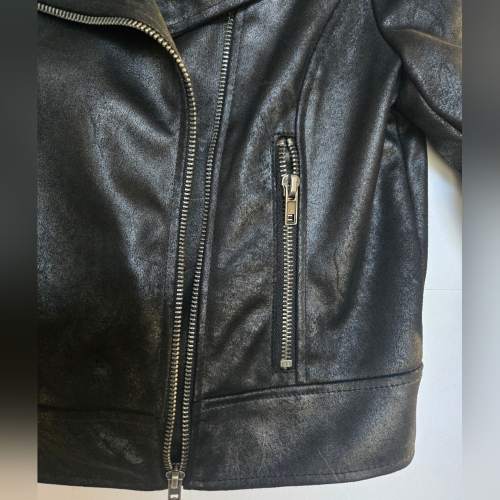 Antropologie,Cupcakes & Cashmere Classic Black Leather (Polyester) Jacket.Size S - Picture 5 of 9